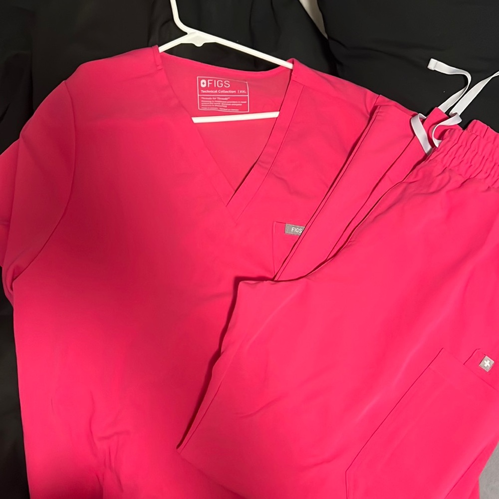 Shocking pink figs scrubs